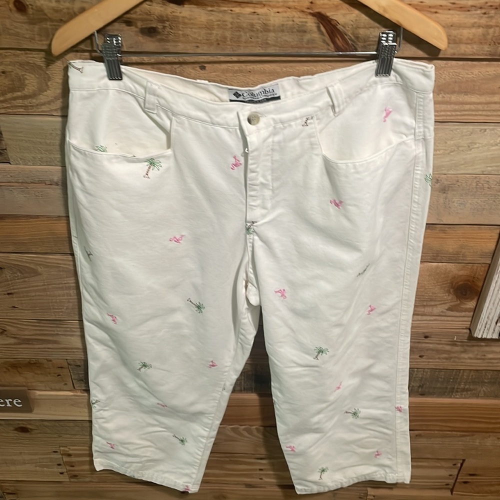 Columbia Pants Capri Palm Tree Flamingo - Picture 4 of 11